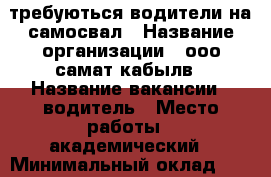 требуються водители на самосвал › Название организации ­ ооо самат кабылв › Название вакансии ­ водитель › Место работы ­ академический › Минимальный оклад ­ 55 000 › Максимальный оклад ­ 75 000 › Возраст от ­ 25 › Возраст до ­ 55 - Свердловская обл. Работа » Вакансии   